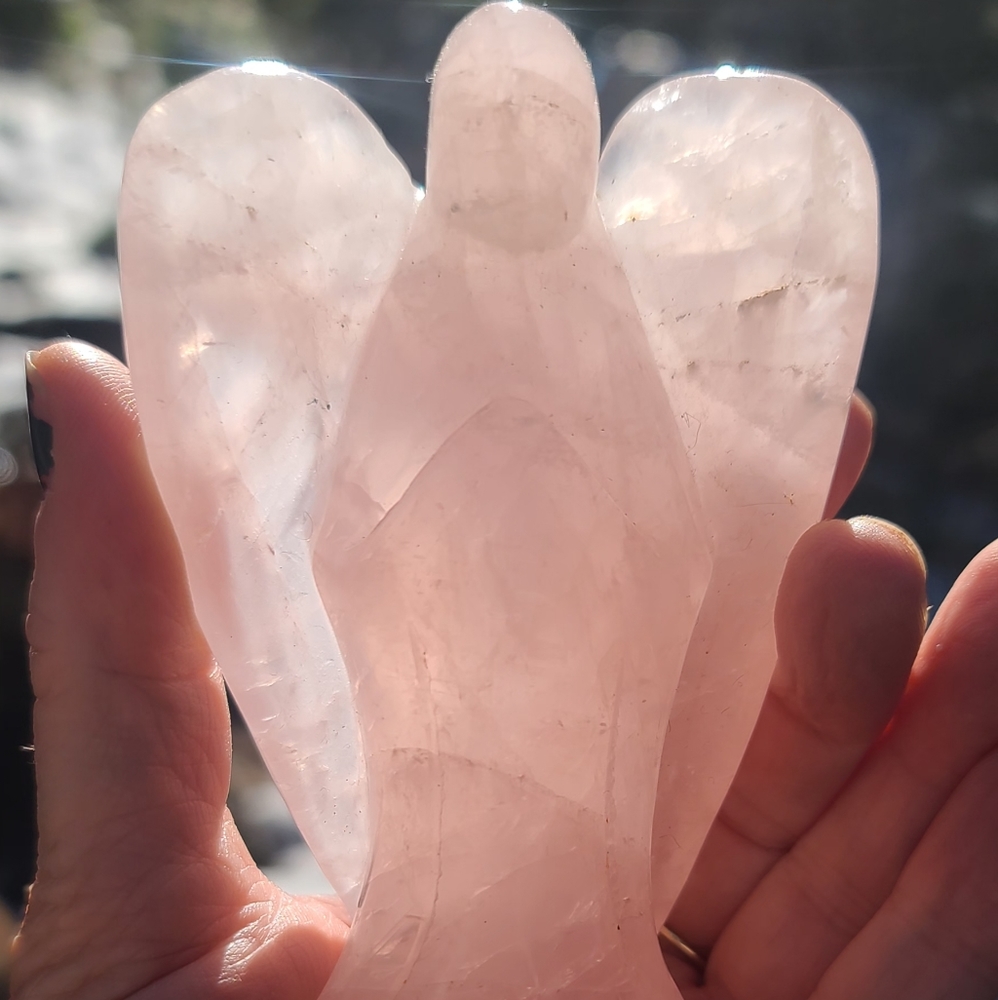 SOLD!Beautiful Pink quartz Guardian Angel 5" - Picture 8 of 8